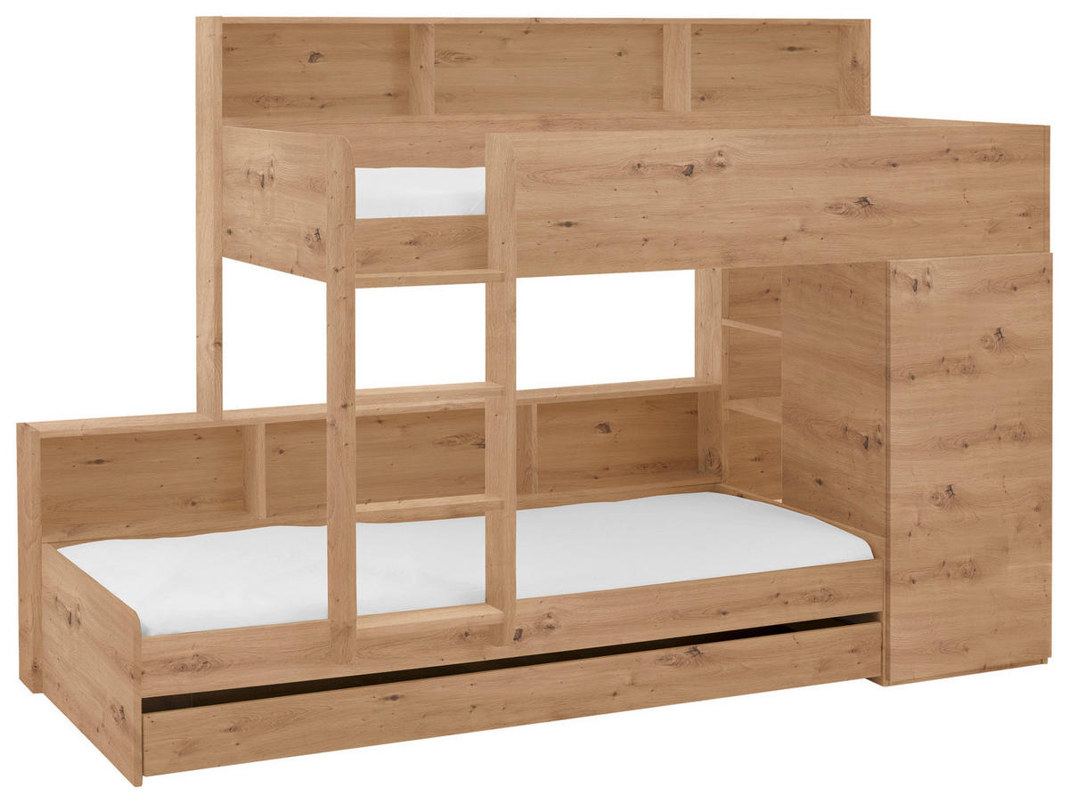 POSCHODOVÁ POSTEĽ 90/200 cm,  - hnedá, Design, kompozitné drevo (90/200cm) - Xora