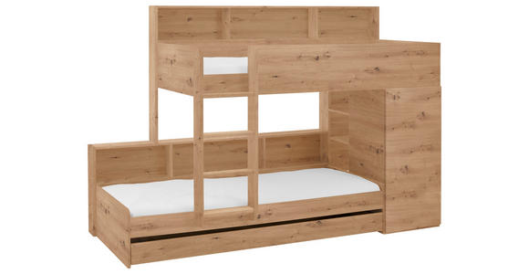 ETAGENBETT 90/200 cm Eiche Artisan  - Eiche Artisan, Design, Holzwerkstoff (90/200cm) - Xora