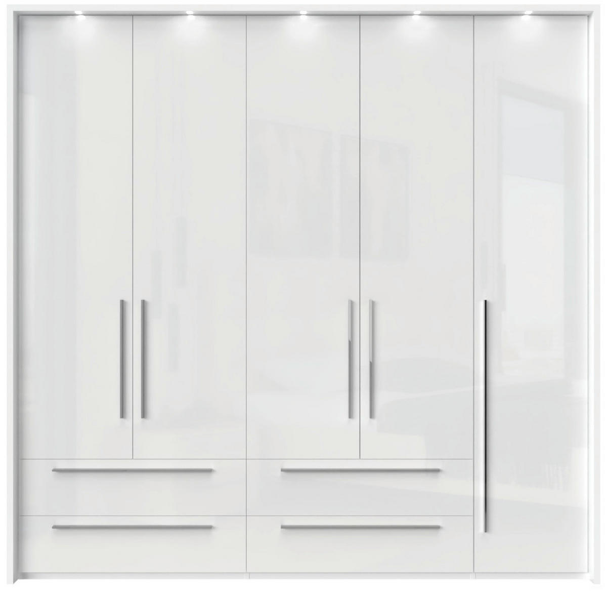 ORMAR SA KLASIČNIM VRATIMA bela, bela visoki sjaj  232/226/60 cm  - bela visoki sjaj/bela, Dizajnerski, pločasti materijal/plastika (232/226/60cm)