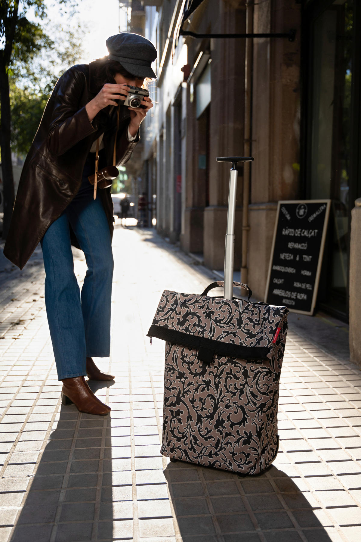 EINKAUFSTROLLEY  - Schwarz/Braun, Basics, Kunststoff (43/53/21cm) - Reisenthel