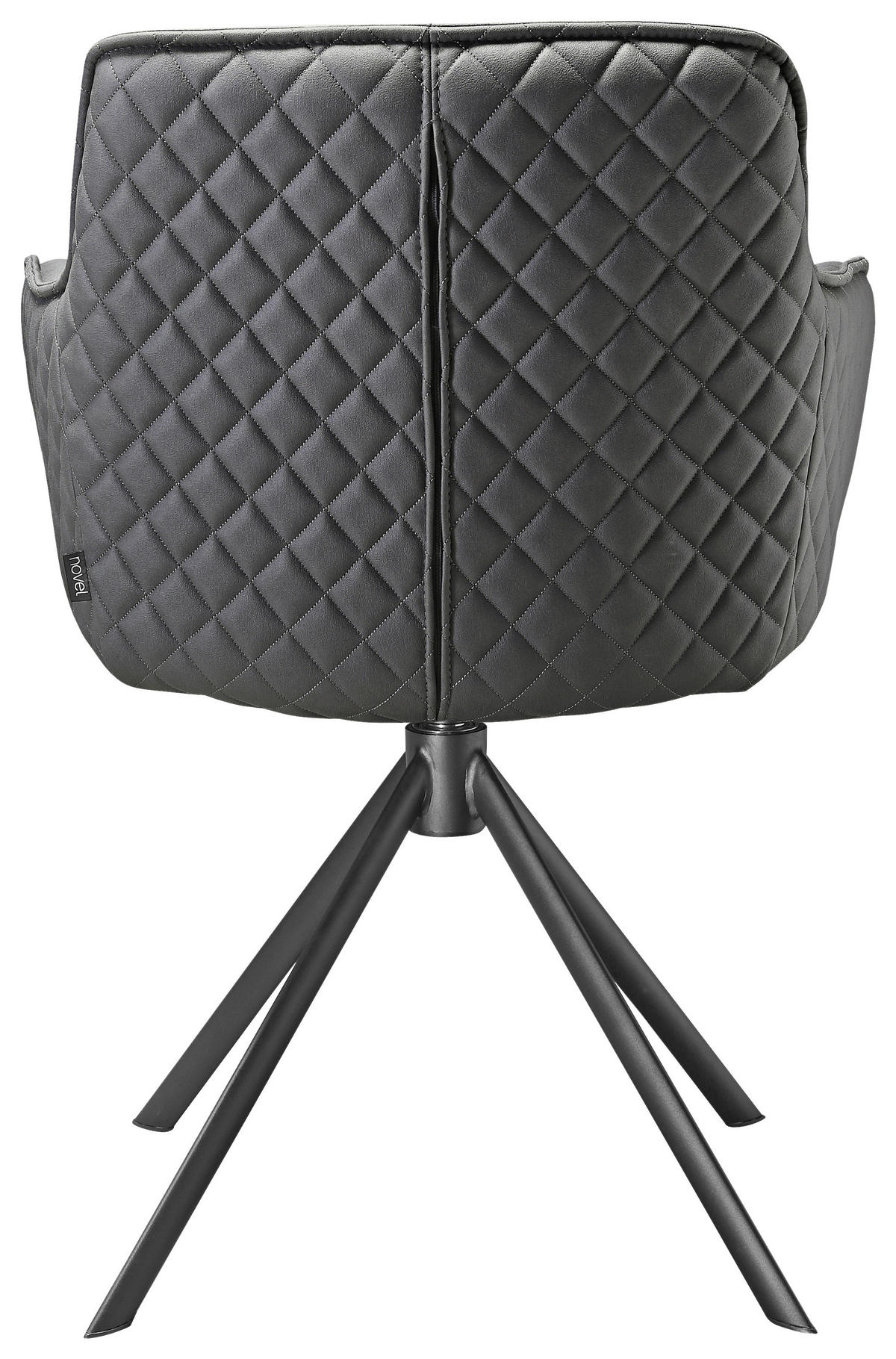 ARMLEHNSTUHL  in Eisen Mikrofaser  - Anthrazit/Schwarz, Design, Textil/Metall (60,5/83,5/62,5cm) - Novel