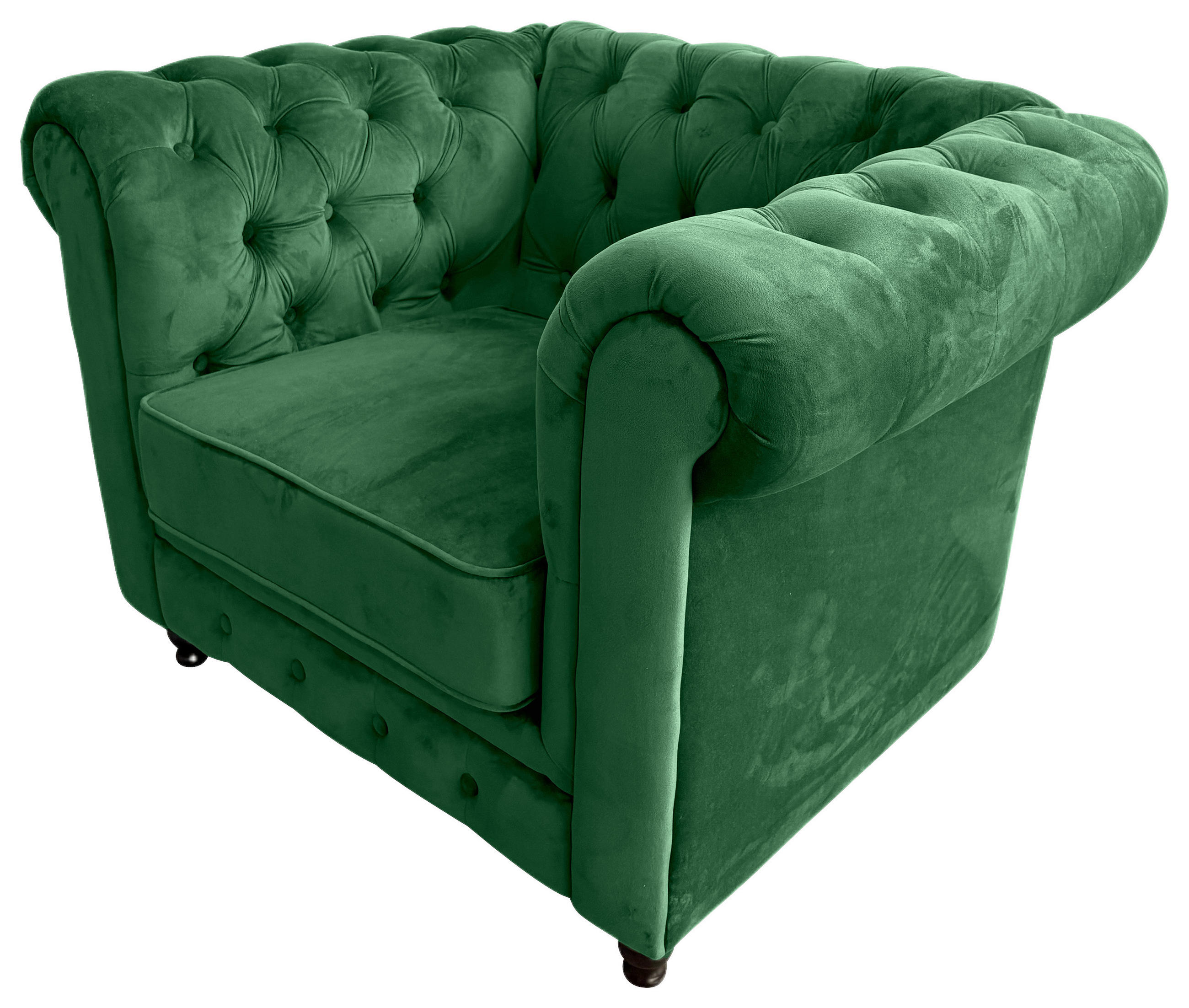 Xora KŘESLO CHESTERFIELD, textil, zelená, černá