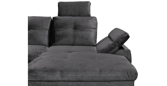 WOHNLANDSCHAFT in Mikrovelours Grau - Schwarz/Grau, KONVENTIONELL, Kunststoff/Textil (217/334/127cm) - Carryhome
