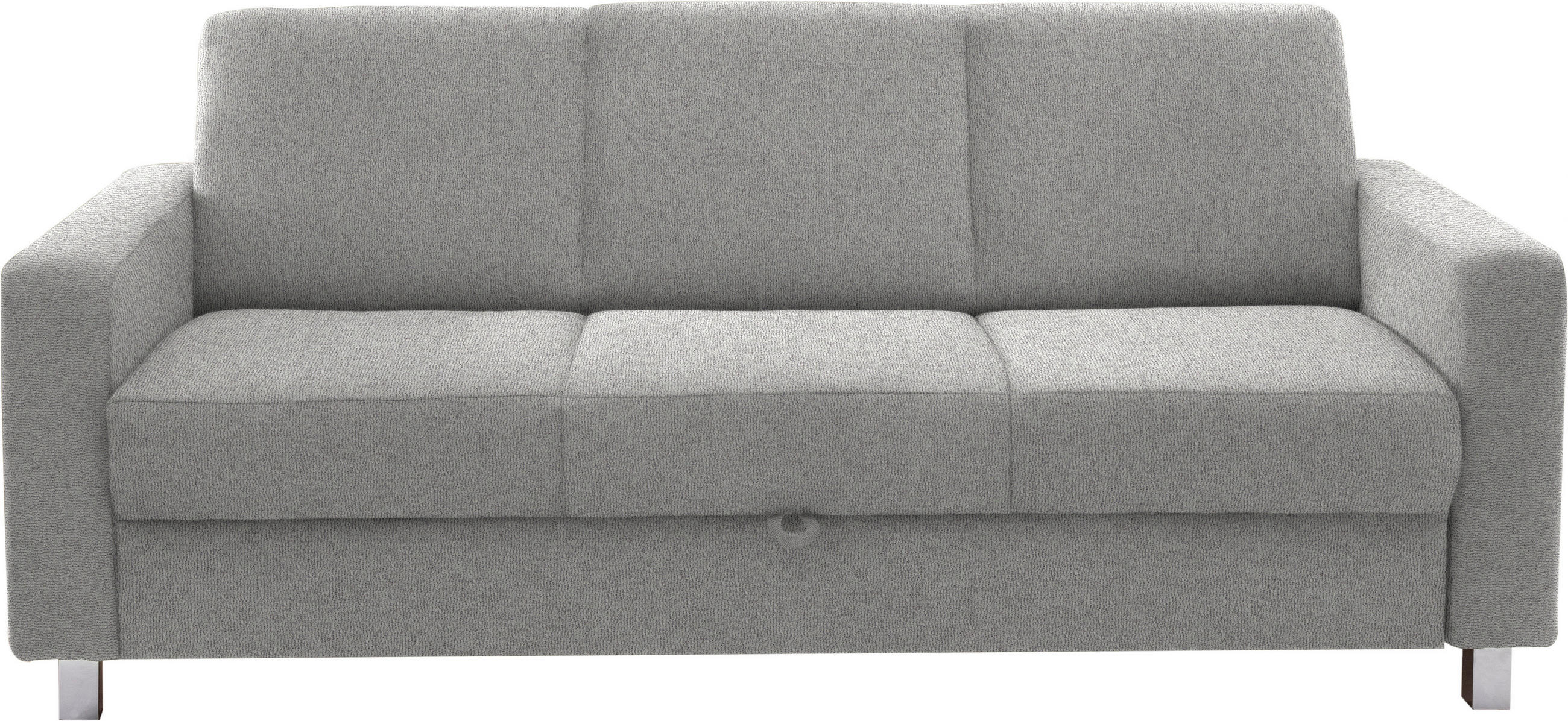 3-SITZER-SOFA in Flachgewebe Hellgrau  - Chromfarben/Hellgrau, Design, Textil/Metall (195/83/85cm) - Xora