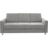 3-SITZER-SOFA in Flachgewebe Hellgrau  - Chromfarben/Hellgrau, Design, Textil/Metall (195/83/85cm) - Xora