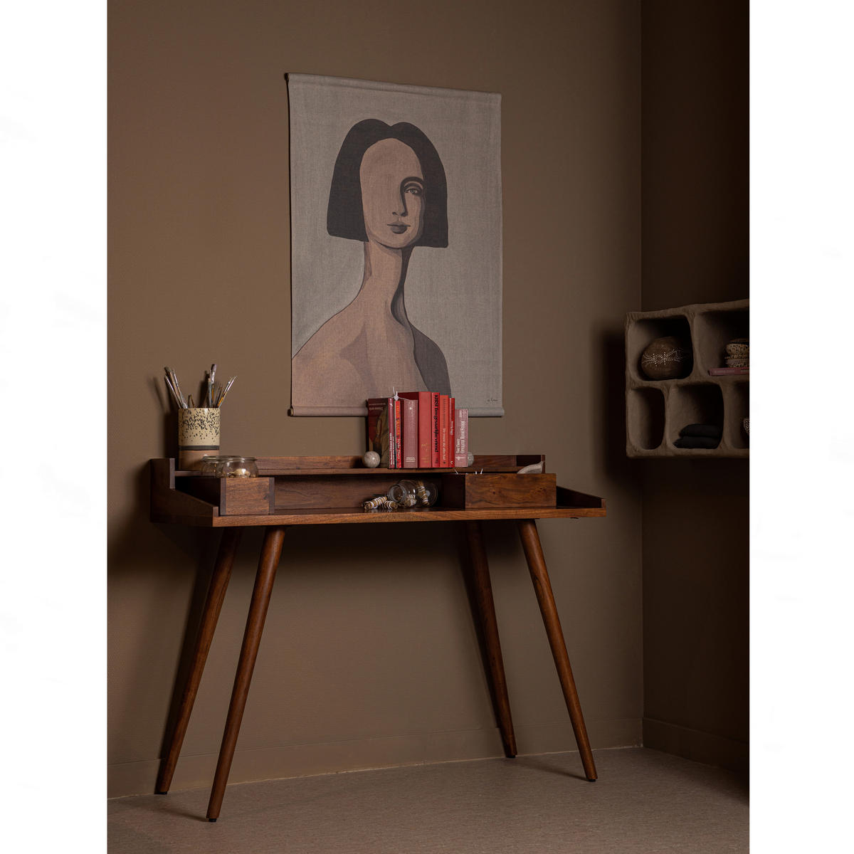 WANDREGAL  - Grau, Design, Papier (45/70/23cm) - Livetastic