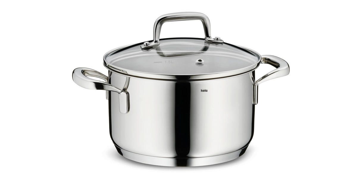 FLEISCHTOPF Flavoria 1,6 l  - Transparent/Silberfarben, KONVENTIONELL, Glas/Metall (16/10cm) - Kela