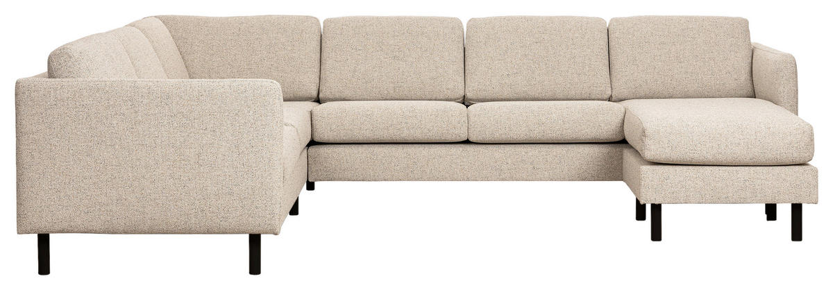 SOFFA i beige  - beige/svart, Design, metall/trä (291/67/226/159cm) - Pure Home Comfort
