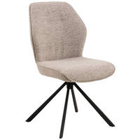 STUHL  in Webstoff Textil  - Beige/Schwarz, Design, Textil/Metall (51/88,5/61,5cm) - MID.YOU