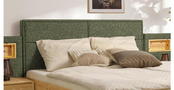 BETT 180/200 cm in Grün, Zirbelkieferfarben - Zirbelkieferfarben/Braun, Natur, Holz/Textil (180/200cm) - Valnatura