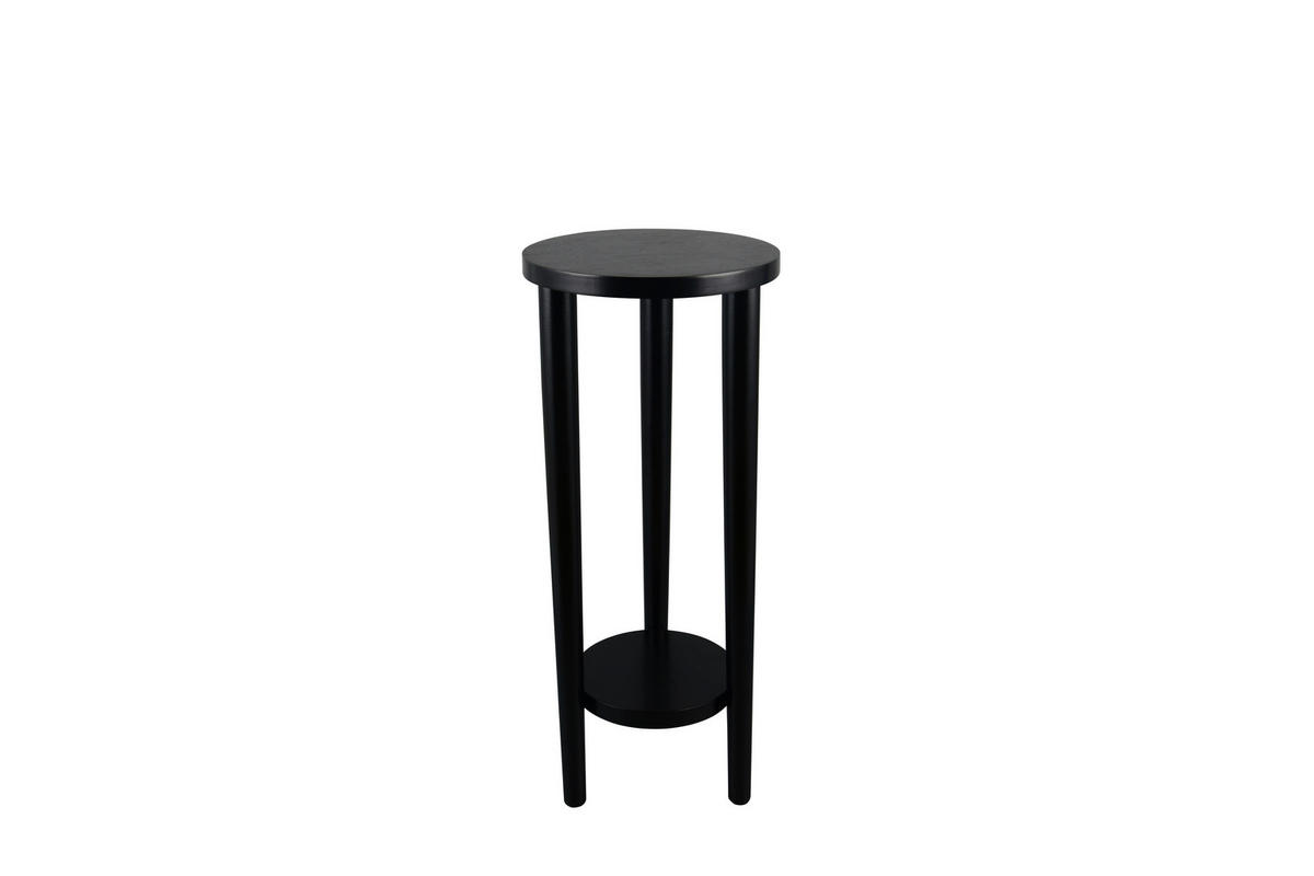 BEISTELLTISCH 30/30/70 cm Eukalyptusholz Schwarz rund  - Schwarz, Basics, Holz (30/30/70cm) - Milino