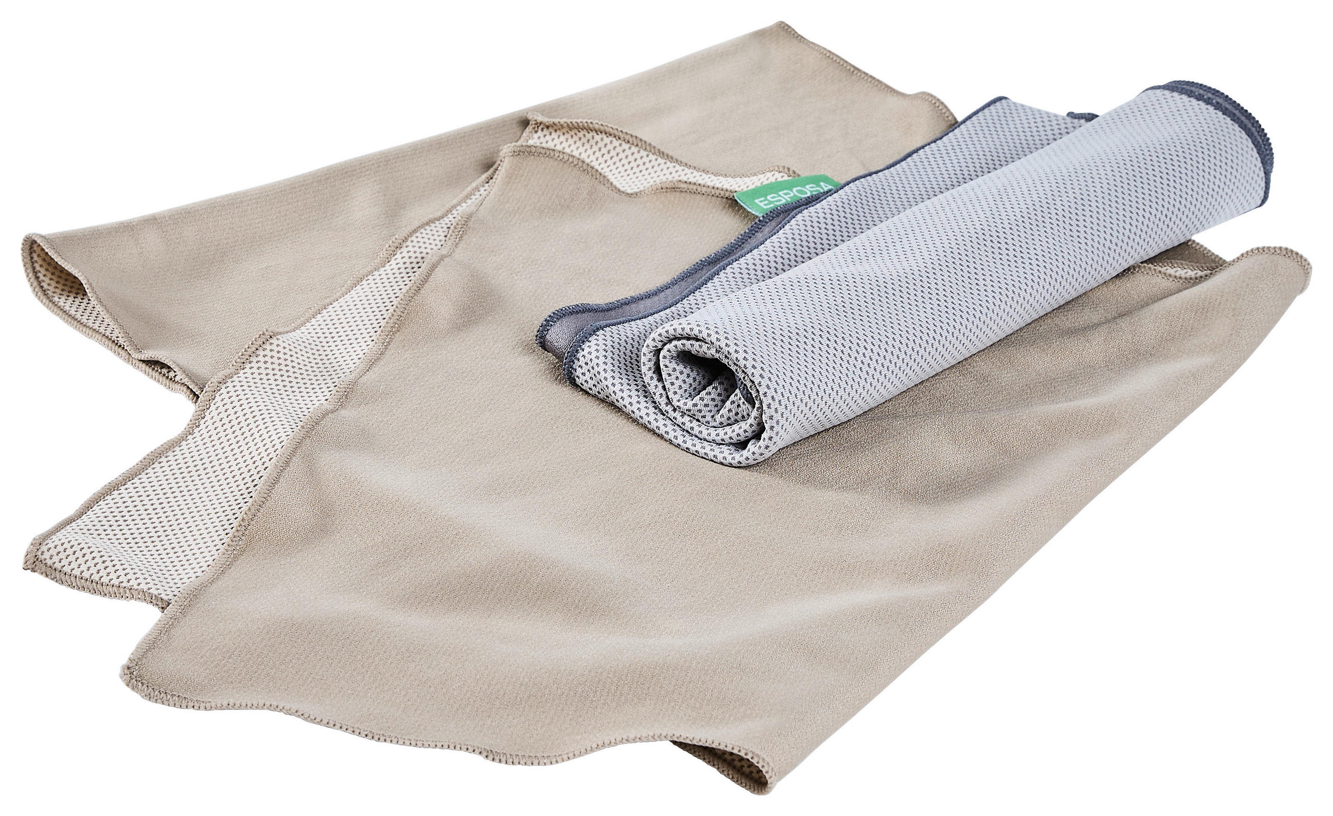 Esposa Sporthandtuch Dunkelgrau, Beige 30x100 cm
