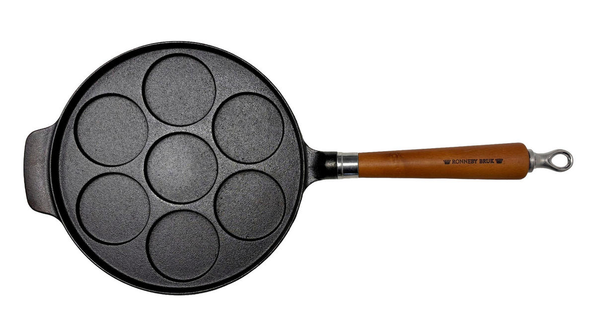 BRATPFANNE  - Schwarz/Braun, Basics, Holz/Metall (51/24/7cm)