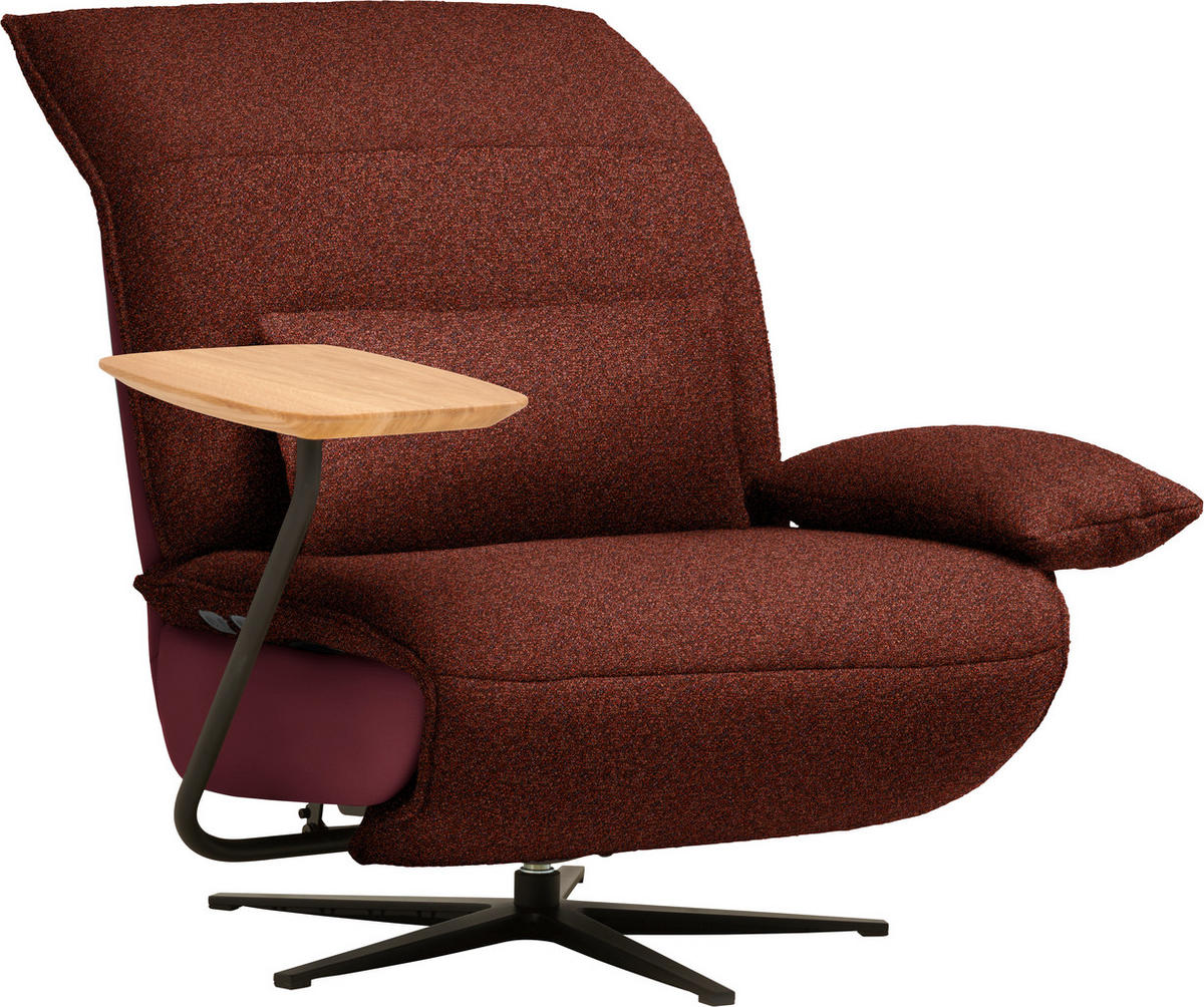 SESSEL in Flachgewebe, Mikrofaser Rotorange  - Rotorange/Schwarz, Design, Textil/Metall (84/65/91cm) - Koinor