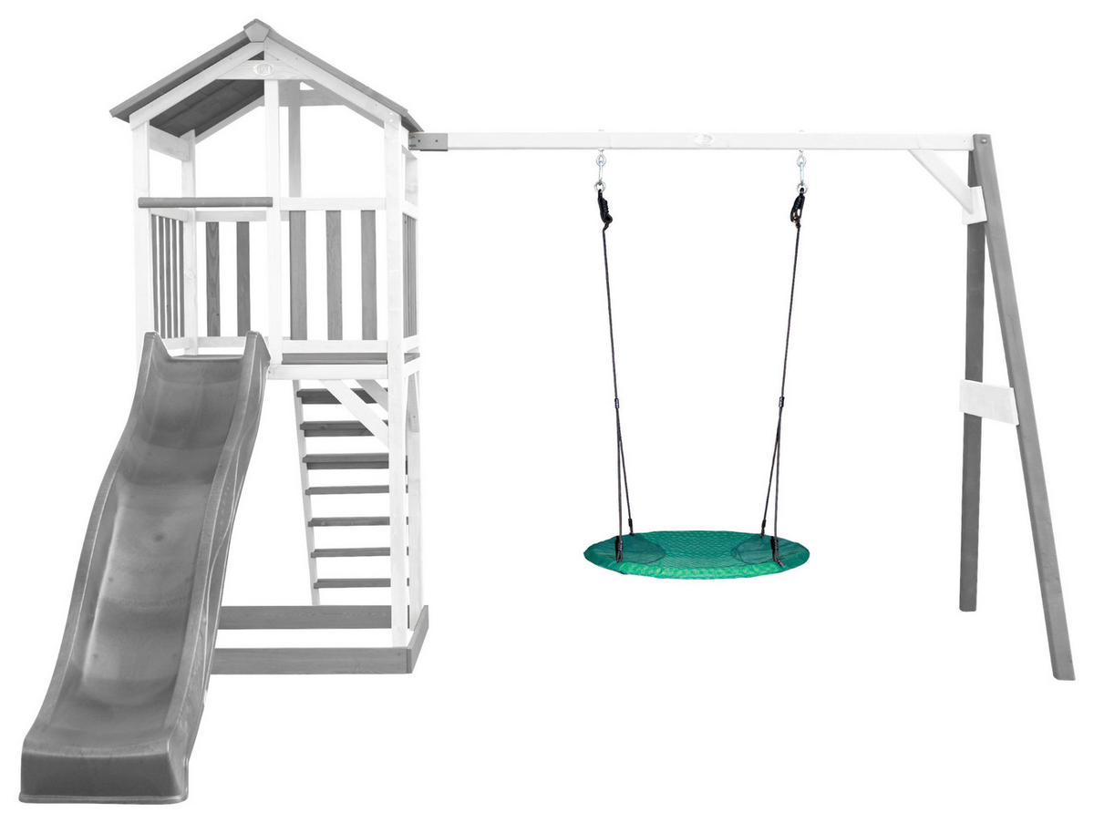 SPIELTURM 356,6/241,9/349 cm  - Weiß/Grau, KONVENTIONELL, Holz/Kunststoff (356,6/241,9/349cm) - Ambia Garden