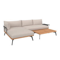 LOUNGEGARNITUR 150/280 cm Aluminium, Stahl  - Greige/Dunkelgrau, Design, Textil/Metall (150/280cm) - Amatio