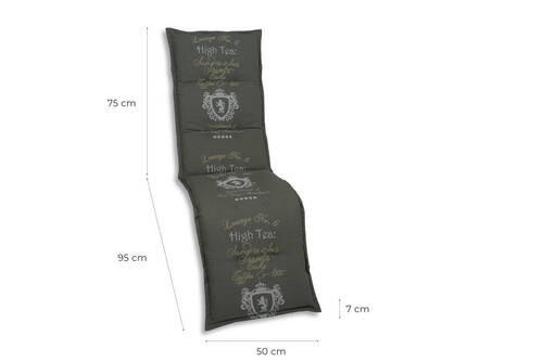RELAXSESSELAUFLAGE Schriftzug  - Anthrazit, Design, Textil (50/7/170cm)