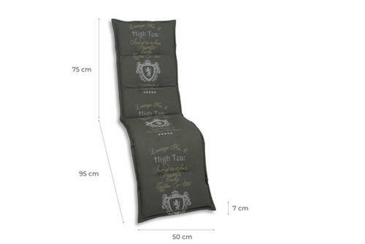 RELAXSESSELAUFLAGE Schriftzug  - Anthrazit, Design, Textil (50/7/170cm)