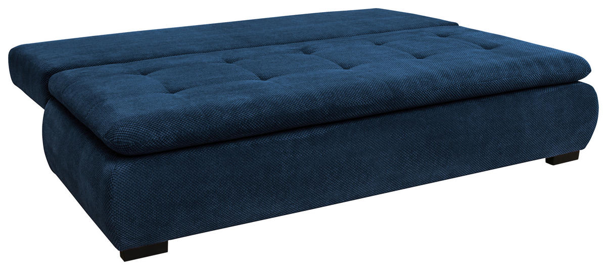 SCHLAFSOFA in Webstoff, Plüsch Dunkelblau  - Schwarz/Dunkelblau, KONVENTIONELL, Textil (203/72-96/98cm) - Novel