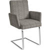 ARMLEHNSTUHL  in Stahl Chenille  - Chromfarben/Beige, Design, Textil/Metall (56/92/60cm) - Dieter Knoll