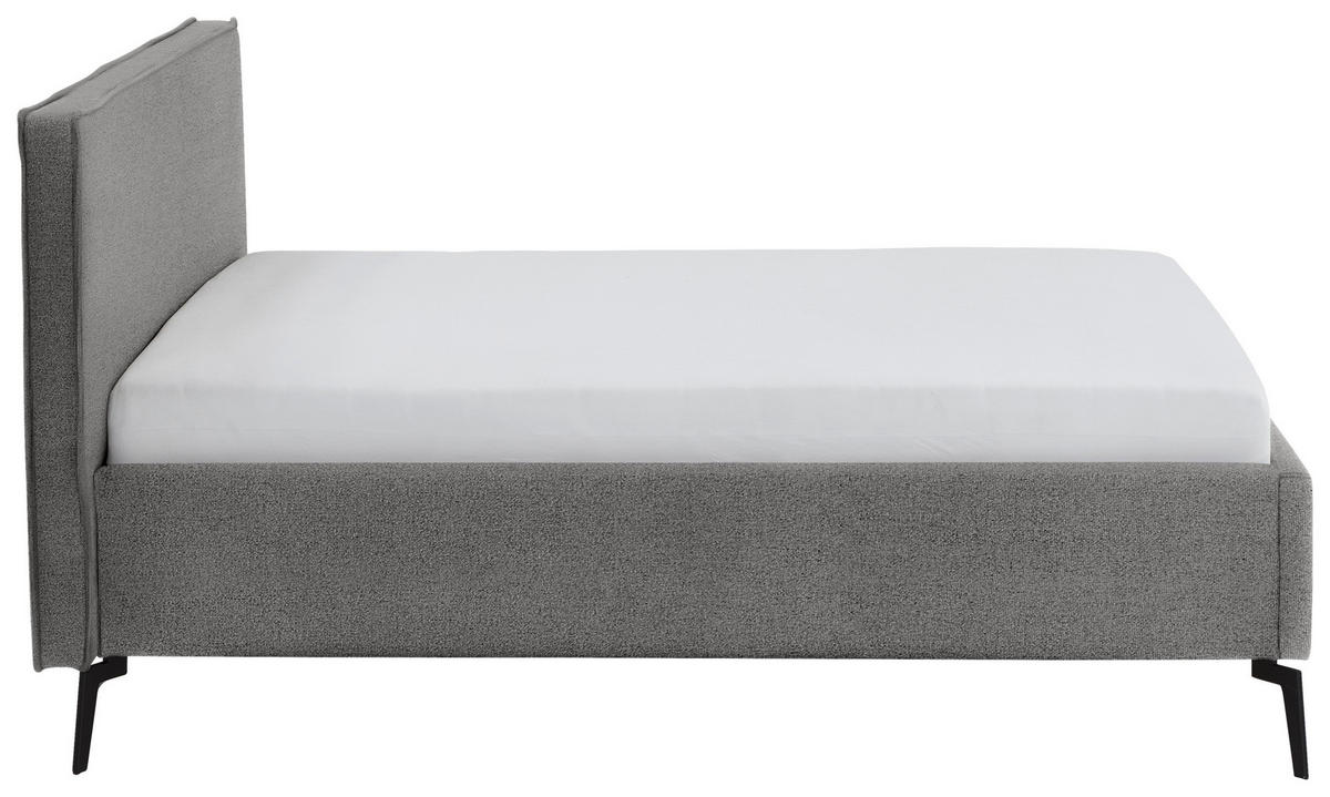 POLSTERBETT 140/200 cm  in Grau  - Schwarz/Grau, Design, Textil/Metall (140/200cm) - home24