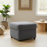 HOCKER FLORES FK Mikrofaser Dunkelgrau  - Dunkelgrau/Schwarz, KONVENTIONELL, Kunststoff/Textil (60/42/60cm) - MID.YOU