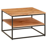 COUCHTISCH Akazie massiv 60/60/41 cm quadratisch Akaziefarben  - Schwarz/Akaziefarben, MODERN, Holz/Metall (60/60/41cm) - MID.YOU