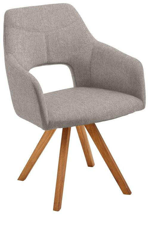 ARMLEHNSTUHL  in Webstoff  - Eichefarben/Cappuccino, Design, Holz/Textil (57/84/57cm) - Voleo