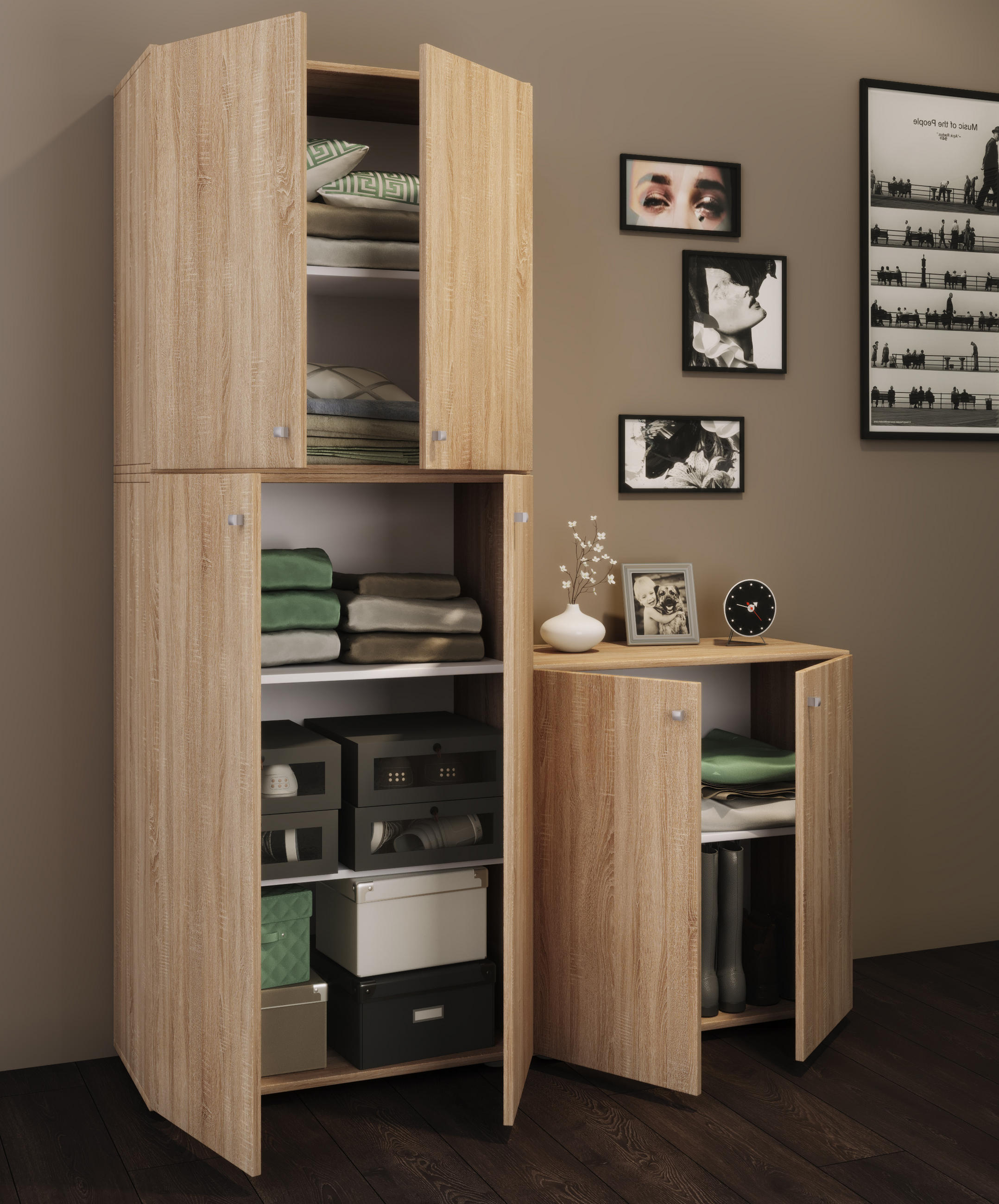 AKTENSCHRANK 70/182/37 cm - Sonoma Eiche, KONVENTIONELL, Holzwerkstoff (70/182/37cm) - MID.YOU