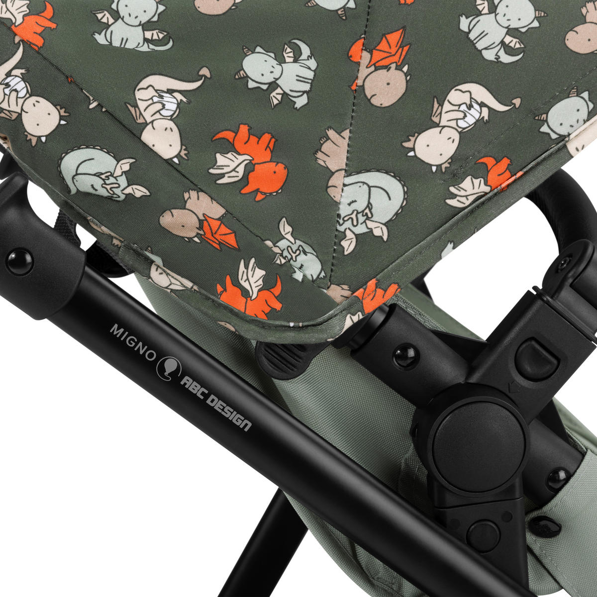 PUPPENWAGEN - Multicolor/Olivgrün, Basics, Textil/Metall (62/45/67cm) - ABC Design