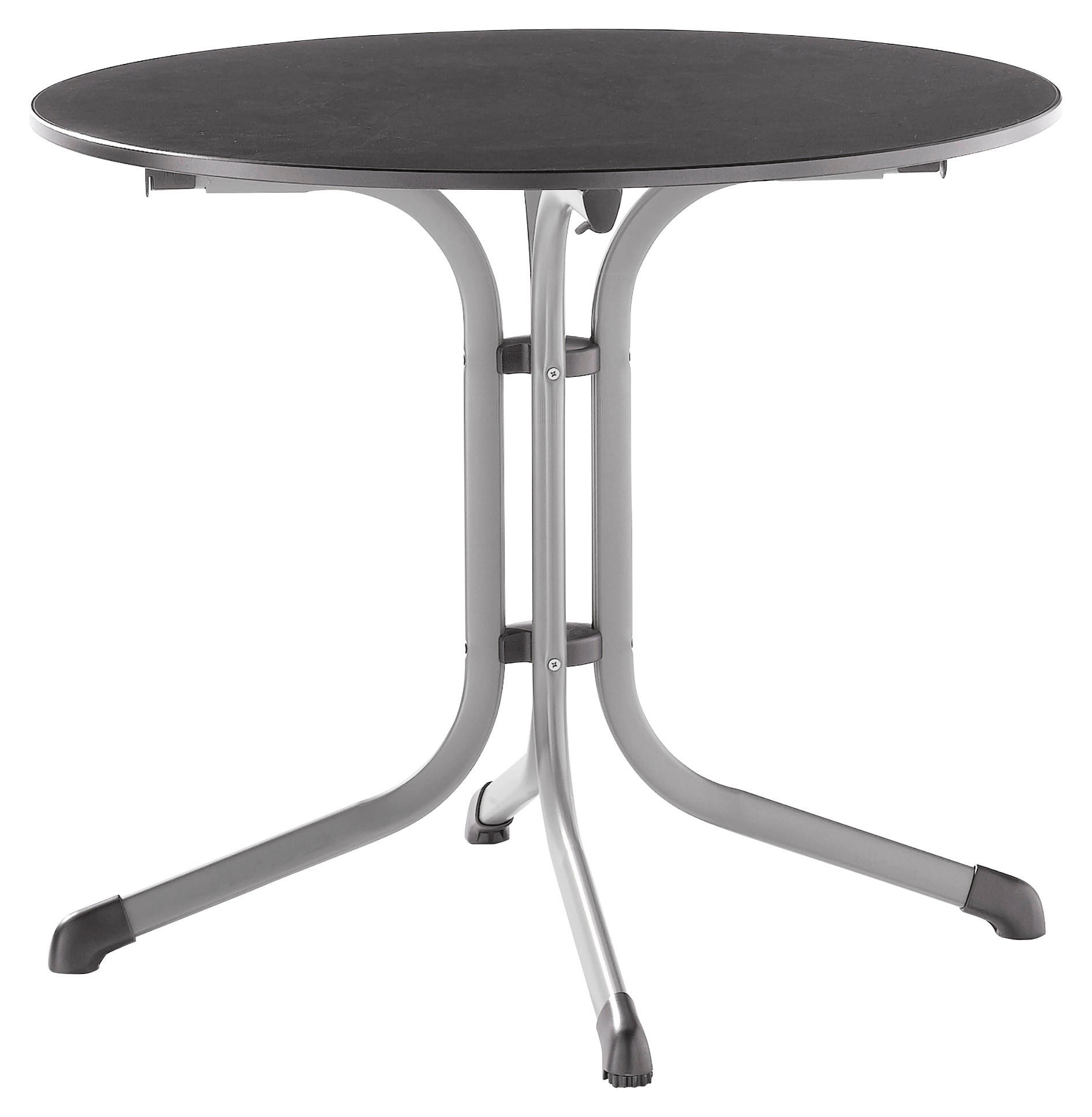 GARTENTISCH Holzwerkstoff Anthrazit rund  - Anthrazit/Graphitfarben, MODERN, Holzwerkstoff/Metall (85/73cm) - Sieger