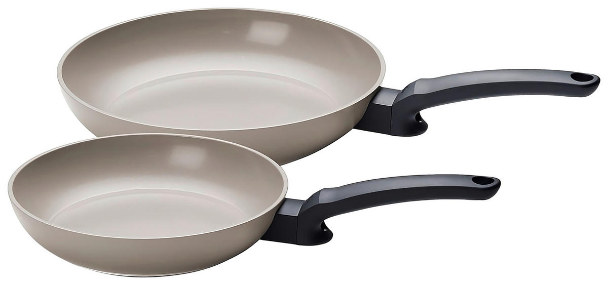 PFANNENSET recyceltes Aluminium 2-teilig  - Grau, Basics, Metall (24 / 28cm) - Fissler