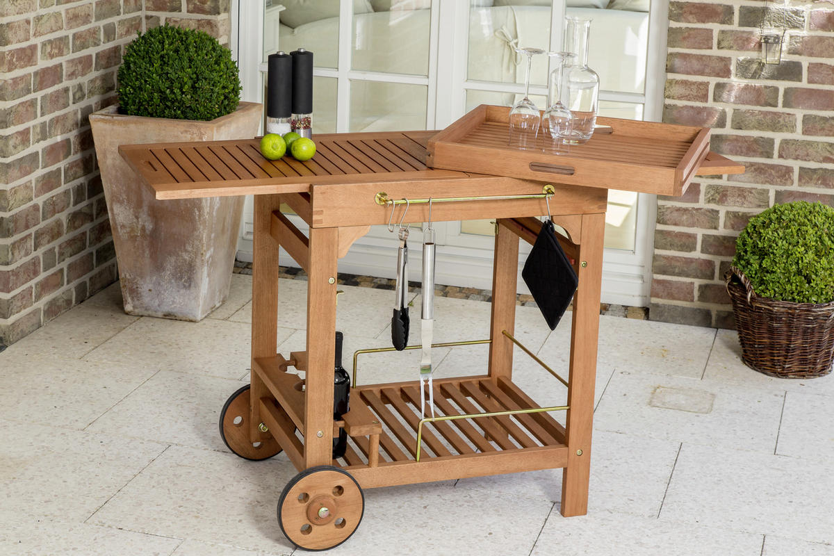 Servierwagen aus Holz für Garten online den kaufen