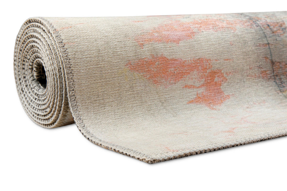 FLACHWEBETEPPICH  Wohnzimmer 70/120 cm Maui Grau, Altrosa, Champagner rechteckig  - Champagner/Altrosa, KONVENTIONELL, Textil (70/120cm) - Esprit
