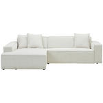 ECKSOFA in Chenille Creme  188/280 cm  - Creme/Schwarz, KONVENTIONELL, Kunststoff/Textil (188/280cm) - Carryhome