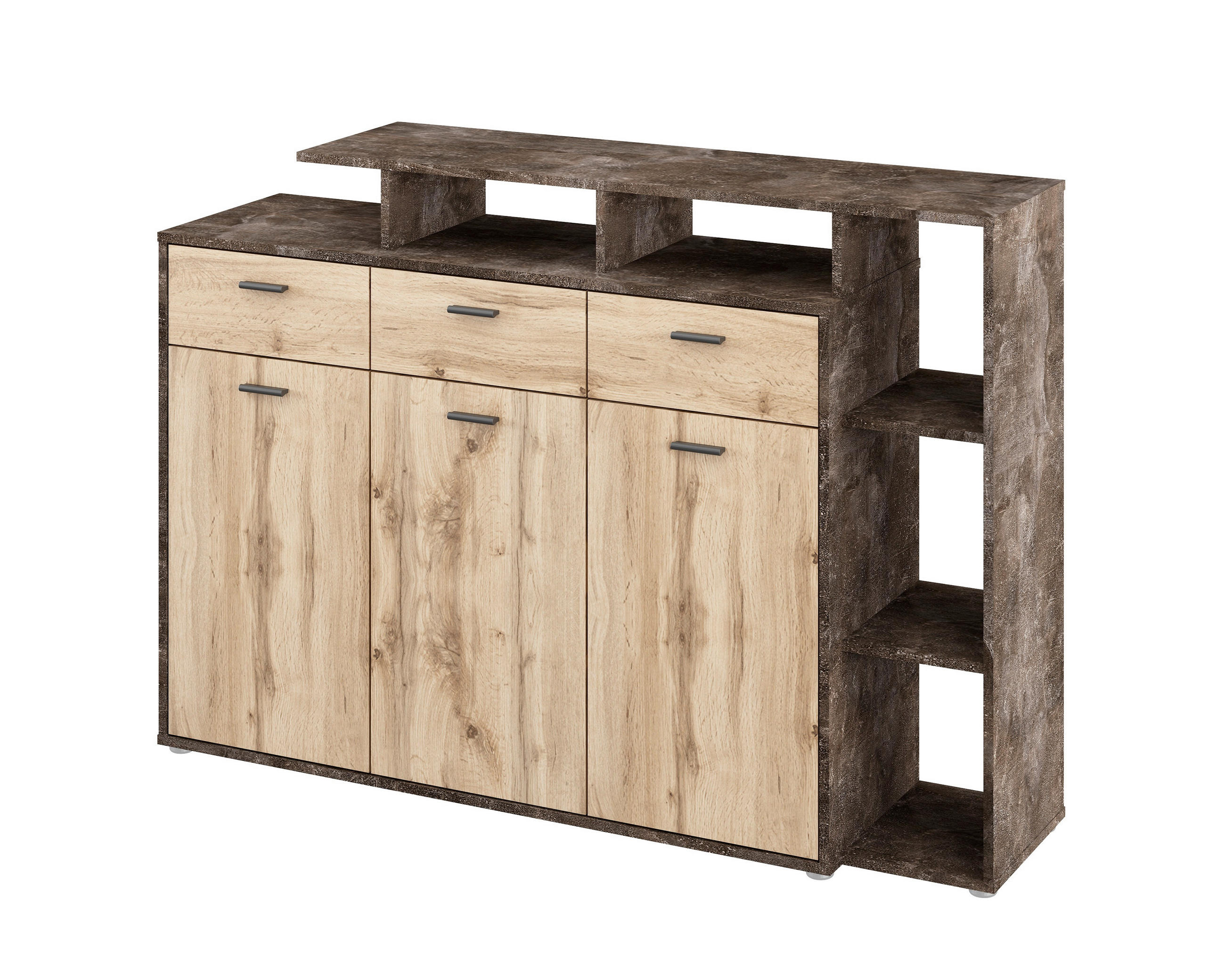 KOMODA, 150/105/40 cm - farba duba/hliníková, Design, kov/kompozitné drevo (150/105/40cm) - Xora