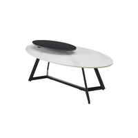 KONFERENČNÍ STOLEK, černá, bílá, kov, keramika, 110/60/48 cm - bílá/černá, Konvenční, kov/keramika (110/60/48cm) - Modante
