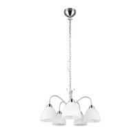 HÄNGELEUCHTE 55/150 cm  - Weiß/Nickelfarben, KONVENTIONELL, Glas/Metall (55/150cm)