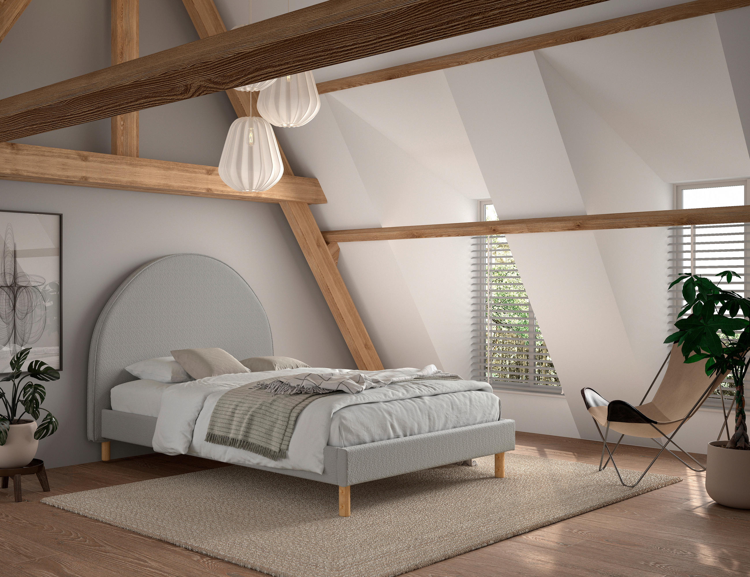 KINDER-/JUNIORBETT 140/200 cm  in Grau  - Naturfarben/Grau, ROMANTIK / LANDHAUS, Holz/Textil (140/200cm) - MID.YOU