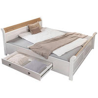 STAURAUMBETT 180/200 cm  in Weiß, Eichefarben  - Eichefarben/Weiß, LIFESTYLE, Holz (180/200cm) - Ti'me