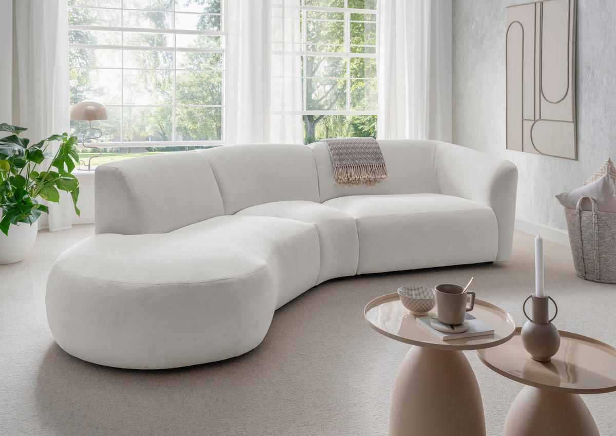 ECKSOFA in Mikrofaser Beige  - Beige/Schwarz, Modern, Kunststoff/Textil (182/276cm) - Livetastic