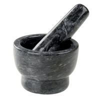 MÖRSERSET  - Schwarz, Design, Stein (9,5cm) - Chefkoch+Fackelmann