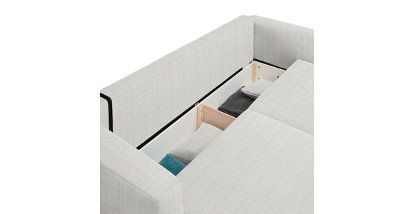 SCHLAFSOFA Cord Beige Zierkissen, Rückenkissen, Bettkasten, Schlaffunktion, Rücken echt  - Beige/Schwarz, Design, Kunststoff/Textil (250/92/105cm) - Carryhome