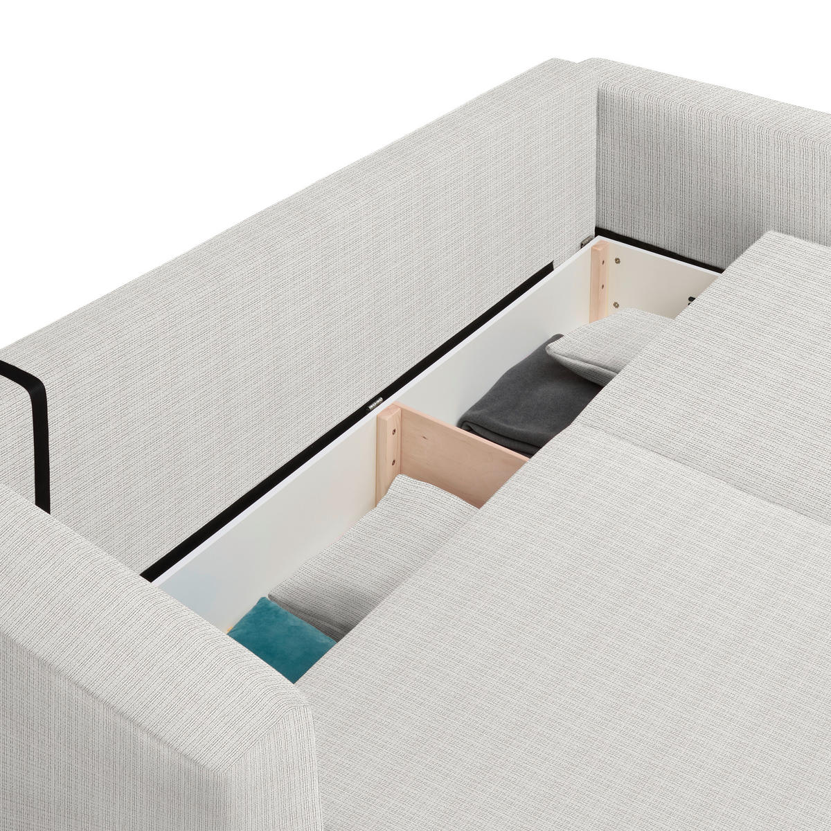 SCHLAFSOFA  mit Stoffauswahl, Schlafen auf Sitzhöhe, Rücken echt Cord Beige  - Beige/Schwarz, Design, Kunststoff/Textil (250/92/105cm) - Carryhome