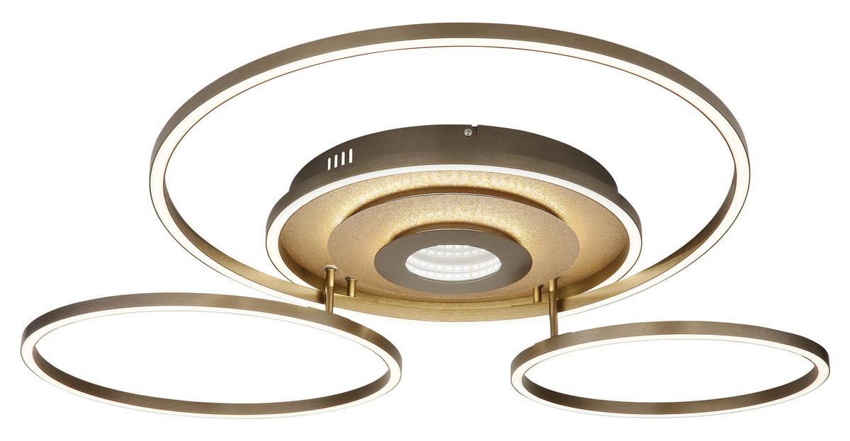 LED-DECKENLEUCHTE Miles 99,2/80,8/13,5 cm  - Champagner/Goldfarben, Design, Kunststoff/Metall (99,2/80,8/13,5cm)