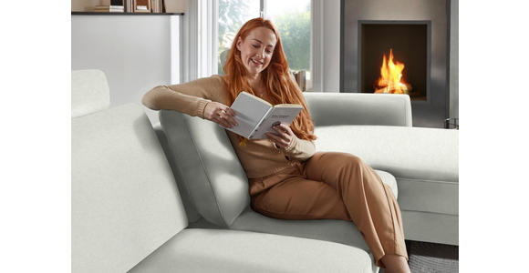 ECKSOFA  in Chenille, Flachgewebe Naturfarben  316/175 cm  - Schwarz/Naturfarben, Design, Textil/Metall (316/175cm) - Dieter Knoll