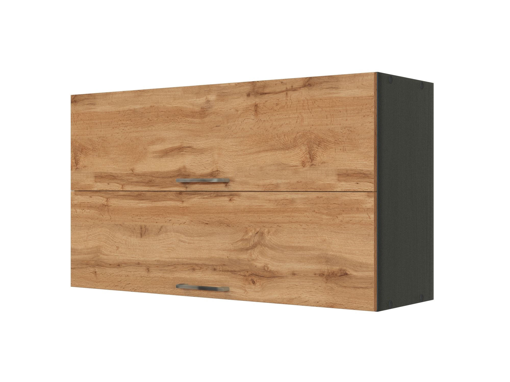 KÜCHENOBERSCHRANK 100/57/34 cm  in Anthrazit, Eiche Wotan  - Chromfarben/Anthrazit, MODERN, Holzwerkstoff/Metall (100/57/34cm) - Held
