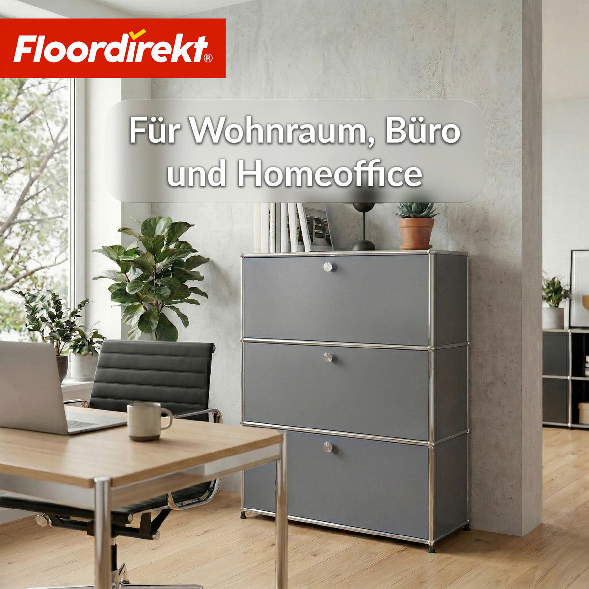 STANDREGAL Grau  - Grau, Basics, Metall (75/120/40cm) - Floordirekt