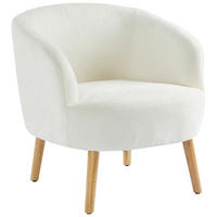 COCKTAILSESSEL Flachgewebe Creme, Ecru    - Ecru/Creme, Design, Holz/Textil (72/71/74cm) - MID.YOU
