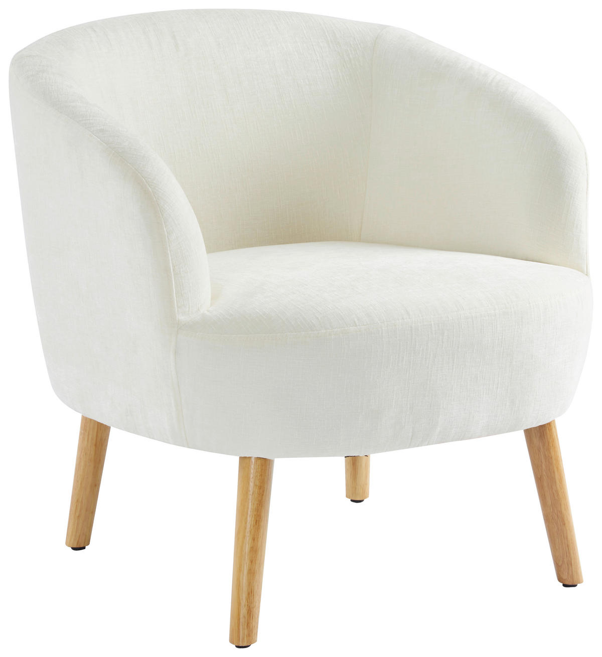 COCKTAILSESSEL Flachgewebe Creme, Ecru    - Ecru/Creme, Design, Holz/Textil (72/71/74cm) - MID.YOU